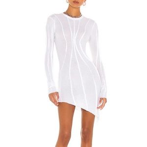 Sami Miro Vintage Asymmetric Baby Rib Mini Dress